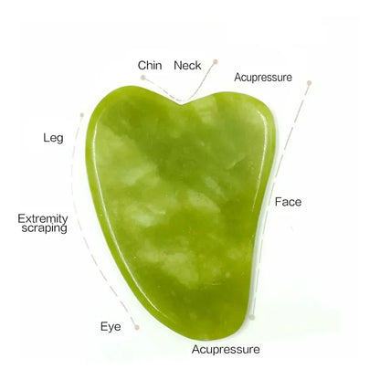 Natural Jade Roller and Gua Sha Set for Facial and Neck Massage - Acupoint Eye Care Spa Tools for Lifting and Relaxation